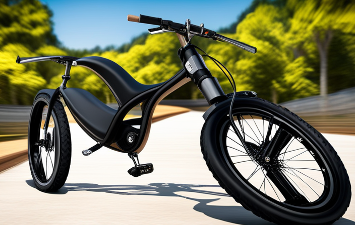 An image showcasing a sleek 48v 1000w front wheel electric bicycle conversion kit