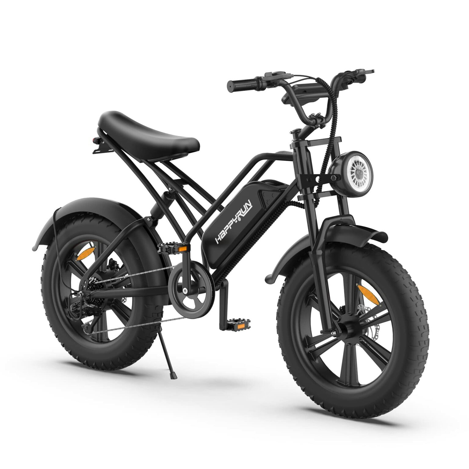 HAPPYRUN Electric Bike Review Retro Motorcycle Design! Flat Iron Bike