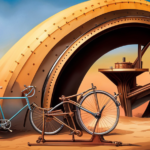 An image showcasing the intricate mechanics of a bicycle, highlighting the various types of simple machines it incorporates