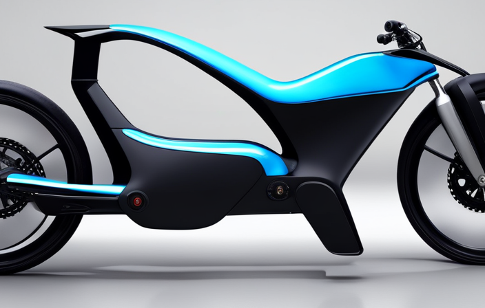 An image showcasing an electric bike with a sleek, aerodynamic design