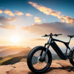 An image capturing the exhilarating moment of an electric bike effortlessly conquering a towering mountain peak
