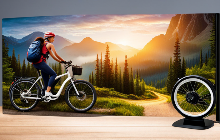An image that showcases a breathtaking mountainous landscape with an electric bike rider cruising along a scenic trail, passing charging stations nestled amidst towering pine trees, inviting readers to explore charging options during their cross-country journey