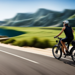 An image showcasing an electric bike gliding effortlessly along a scenic coastal road, with the odometer prominently displaying the distance covered in kilometers, evoking a sense of adventure, freedom, and the limitless possibilities of electric biking