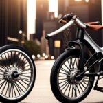 An image showcasing an electric bike wheel in motion, capturing the intricate details of its charging mechanism