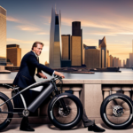 An image depicting Greg Davey's step-by-step process of building a powerful electric bike, showcasing the intricate assembly of components, the sleek design, and the bike effortlessly cruising at 50mph