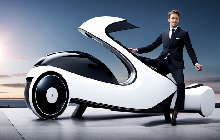 An image showcasing a futuristic electric bike powered by a self-balancing motor