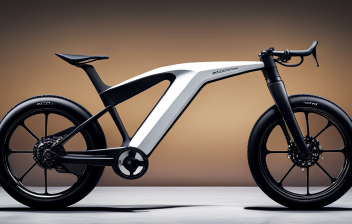 An image showcasing a sleek, high-quality electric bike with premium components, accompanied by a price tag reflecting its expensive nature