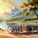 An image that showcases the intricate connection between a bike trailer and a bicycle, capturing the precise alignment and interlocking mechanism of the hitch system in vivid detail