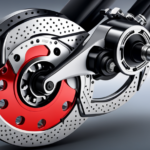 An image capturing the intricate mechanics of electric bike brakes