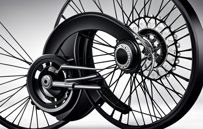 An image showcasing the internal mechanics of an electric bike wheel
