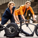 An image capturing the step-by-step process of removing the back tire from an E-Zip electric bike