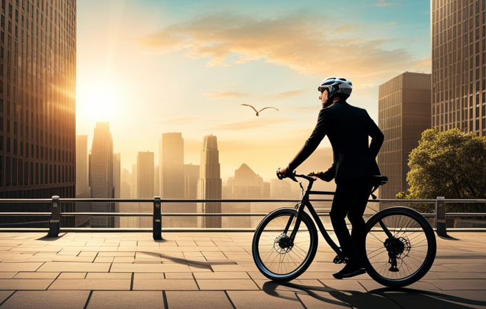 An image depicting a cyclist effortlessly gliding uphill on an electric bike