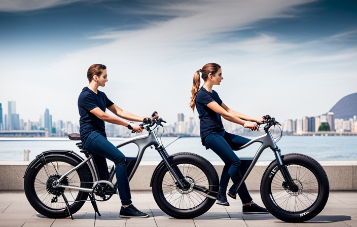 An image capturing the intricate mechanics of an electric assist bike, showcasing the seamless integration of a compact lithium-ion battery, powerful brushless motor, and responsive pedal-assist system, all working harmoniously to enhance the rider's experience