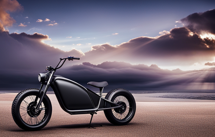 An image showcasing a sleek, powerful 48v 60ah 1000w electric bike zooming across a scenic landscape, leaving a trail of excitement and adventure in its wake