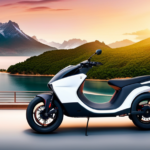 An image showcasing an electric bike gliding effortlessly along a scenic coastal road, surrounded by lush greenery and majestic mountains in the backdrop, illustrating the unlimited possibilities of exploring vast terrains with this eco-friendly mode of transportation