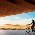 An image showcasing an open road stretching into the horizon, with an electric bike gracefully gliding on it