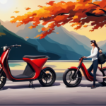 An image displaying a sleek, high-powered 2000w electric bike zooming past a picturesque countryside landscape, effortlessly gliding at exhilarating speeds, with wind-blown leaves and vibrant colors capturing the thrilling and dynamic nature of the ride