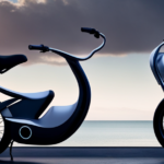 An image showcasing a sleek, futuristic 500w electric bike effortlessly zooming past a scenic landscape, with its rider donning a helmet and a determined expression, perfectly capturing the exhilarating speed it can achieve