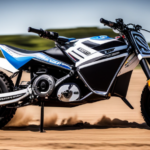 An image capturing the exhilarating speed of the Mototec 36v Electric Dirt Bike 500w zipping through dirt trails, with dust flying in its wake, as the rider leans into a sharp turn