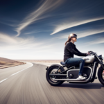 An image showcasing a Harley electric bike zooming past a speedometer, its sleek silhouette and powerful stance evident as it effortlessly cruises at top speed on an open road