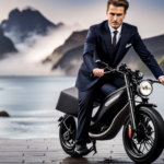 On-packed image showcasing the Xtremepowerus Electric Powered Mini Pocket E-Bike Motorcycle 36v Ride-On Go, with its sleek design and vibrant colors, zooming past a scenic mountain road, capturing the thrilling speed and freedom it offers