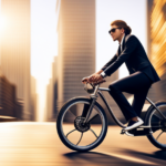 An image of a sleek, electric swag bike zooming through a bustling city street, effortlessly leaving a trail of blurred lights behind, showcasing its remarkable speed and agility