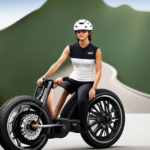 An image showcasing an electric bike effortlessly ascending a steep, winding hill, its powerful motor propelling it forward while the rider enjoys a relaxed and comfortable journey, surrounded by lush greenery