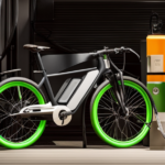 An image showcasing an electric bike parked next to a charging station