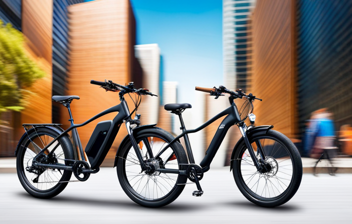 An image capturing a close-up of the sleek Yukon Trails Urban Trails Electric Bike, showcasing its cutting-edge design and innovative components