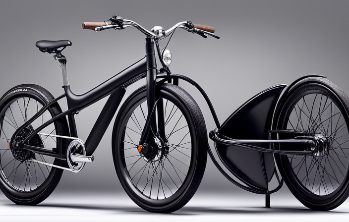 An image showcasing the step-by-step process of converting a traditional bicycle into an electric bike