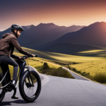 An image featuring a sleek electric bike with a powerful motor, effortlessly zooming up a steep mountain trail, showcasing the perfect balance of speed and control