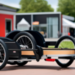 An image showcasing a variety of bike trailers, ranging from sleek and modern designs to sturdy and practical models, all neatly displayed with price tags, inviting readers to explore the cost of these essential biking accessories