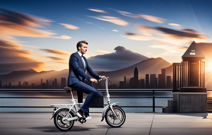 An image showcasing the sleek Airwheel R5 Electric Bike, featuring its cutting-edge design, adjustable seat, foldable frame, and powerful electric motor