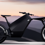 An image showcasing a sleek, black Stealth electric bike against a backdrop of rugged terrain