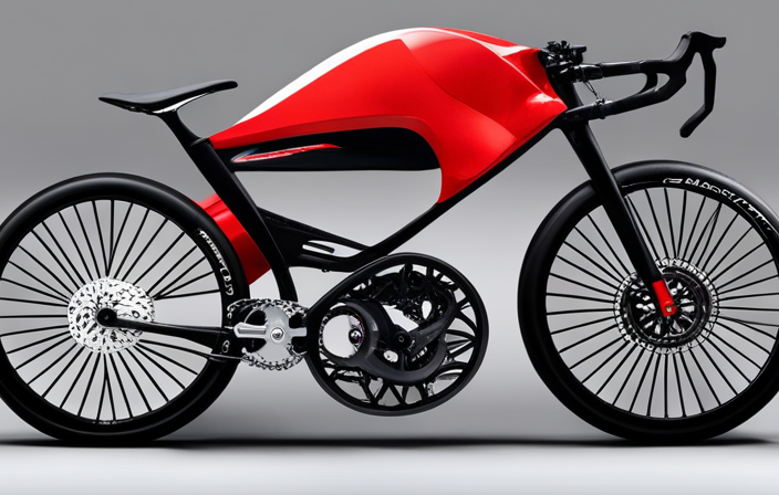 An image featuring a sleek road bicycle suspended in mid-air, its lightweight frame painted in vibrant colors