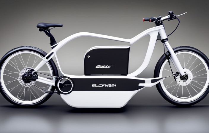 An image showcasing an electric bike kit with its components, including a sleek battery pack, a powerful motor, a digital display, and various cables neatly arranged on a workbench, highlighting the high-quality materials and craftsmanship