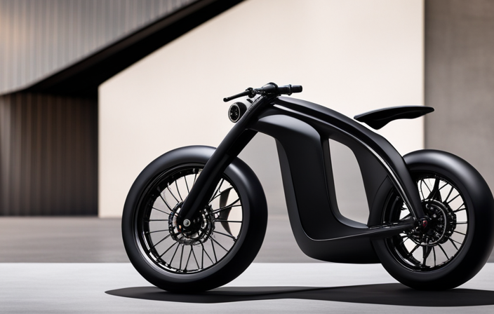 An image showcasing an electric bike hovering gracefully on a scale, revealing its weight through the precision of numbers