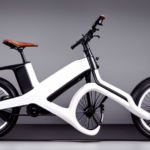 An image showcasing a sleek electric bike with a sturdy aluminum frame, eco-friendly lithium-ion battery, a digital display, and powerful disc brakes, exuding modernity and speed