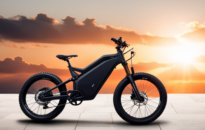 An image showcasing a sleek Sur Ron electric bike, its metallic frame glinting under the sunlight