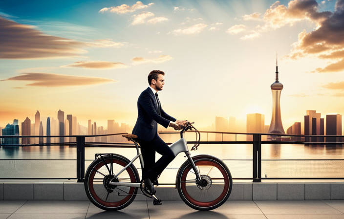 An image showcasing the sleek silhouette of an electric bicycle against a vibrant city backdrop, highlighting its innovative technology, modern design, and eco-friendly features, inviting readers to discover the true value of these cutting-edge modes of transportation