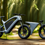 An image featuring a stunning electric mountain bike parked in an enchanting forest clearing