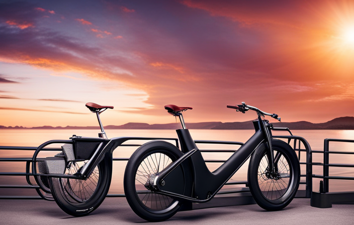 An image showcasing the Switch Electric Bike Kit, with a close-up of the sleek black battery pack seamlessly attached to a bicycle frame