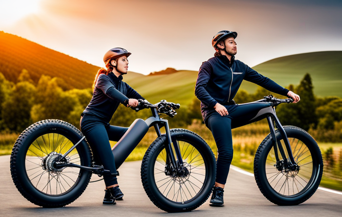 An image showcasing a rider effortlessly conquering steep hills on a 750 W electric bike