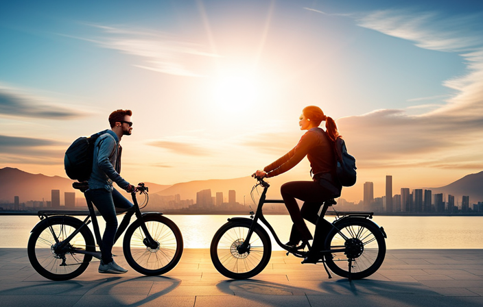 An image showcasing an electric bike plugged into a metered socket, displaying the precise kilowatt-hour usage