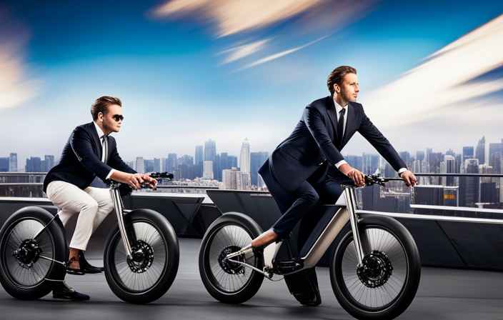 An image showcasing a sleek, modern electric bike, complete with a sturdy aluminum frame, powerful brushless motor, lithium-ion battery pack, responsive disc brakes, and a vibrant digital display, highlighting the components needed to assemble it