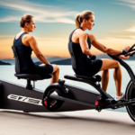 An image showcasing a modified Sun EZ Tri recumbent bike, with an electric motor seamlessly integrated into the rear wheel hub