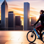 An image showcasing a vibrant YouTube video thumbnail of a Recharge Zip Electric Bike battery being effortlessly detached and recharged, with a mesmerizing time-lapse background of urban landscapes and cyclists whizzing by