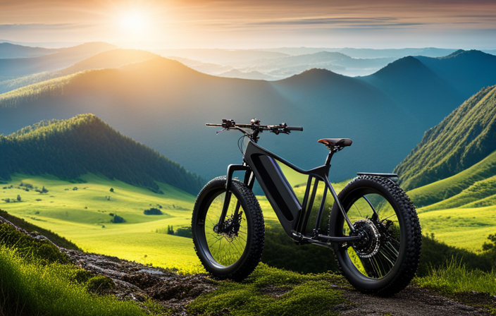 An image of an electric bike effortlessly conquering a steep mountain trail