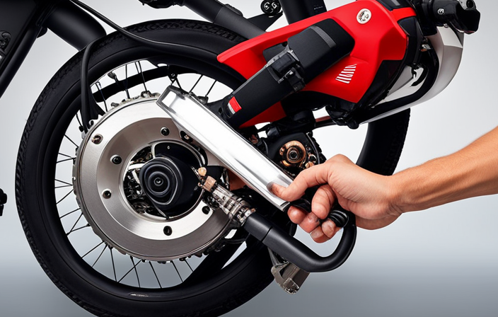 An image showcasing a clear step-by-step guide to attaching an electric motor to a bike