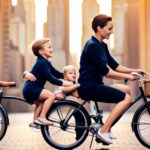 An image capturing a parent confidently securing a baby's legs on a specially-designed bicycle attachment